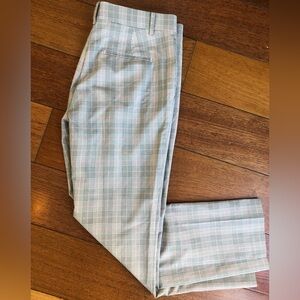 Ann Taylor Size 4 Gray With Pink Plaid Ankle Pants